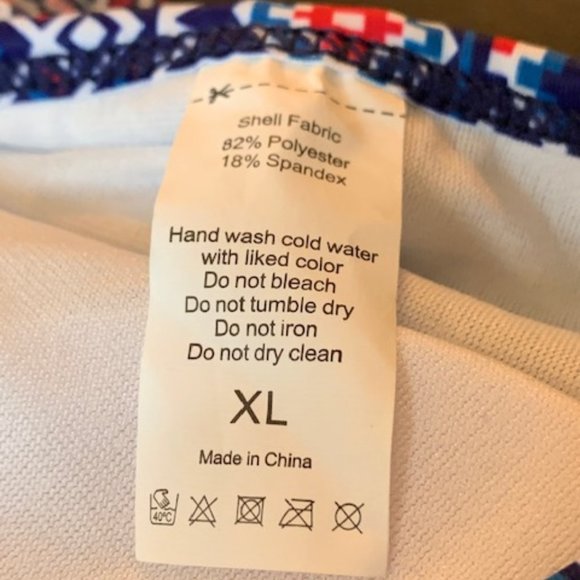 Charm Leaks Women's Blue Tribal Pattern Top, Blue Bottoms Bikini XL NWT - Picture 9 of 10